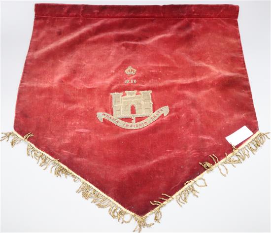 A velvet Essex Regimental banner